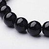 Natural Dyed & Heated Black Agate Beaded Stretch Bracelets BJEW-F203-09-2