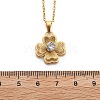 304 Stainless Steel Crystal Rhinestone Clover Pendant Necklaces for Women NJEW-Z056-03G-5