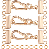 Beebeecraft 8Pcs Brass Multi-strand Clasps with Hook Clasps FIND-BBC0002-60-1