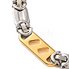 304 Stainless Steel Oval Link Chain Bracelets BJEW-B078-122GP-2