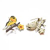 Bird and Flower Enamel Pin JEWB-N007-099-3