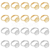 HOBBIESAY 20Pcs 2 Colors Adjustable Brass Sieve Ring Settings KK-HY0003-21-1