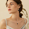 FIBLOOM 3 Sets 3 Colors Rhinestone Teardrop Dangle Earrings & Pendant Necklace SJEW-FI0001-27-7