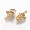 Brass Clear Cubic Zirconia Charms ZIRC-Q021-036G-NF-2