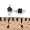 Brass Cubic Zirconia Flat Round Connector Charms KK-H204-02P-03-3