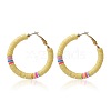 Bohemia Style Colorful Clay Beads Hoop Earrings JQ3310-7-1