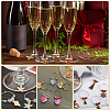 SOFPLATE 160Pcs 4 Style Brass Wine Glass Charm Rings KK-SP0001-33G-6