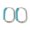 Oval Ion Plating(IP) 304 Stainless Steel Hoop Earrings for Women EJEW-L287-038P-03-1