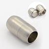 Tarnish Resistant Frosted 304 Stainless Steel Magnetic Clasps with Glue-in Ends STAS-N002-21-6mm-2