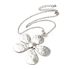 5-Petal Flower Alloy Pendant Cable Chain Necklaces for Women NJEW-Q343-03P-3