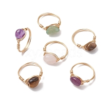 Nuggets Natural Gemstone Finger Rings RJEW-JR00696