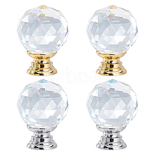 SUPERFINDINGS 4Pcs 2 Style Quartz Crystal Drawer Knobs FIND-FH0002-85