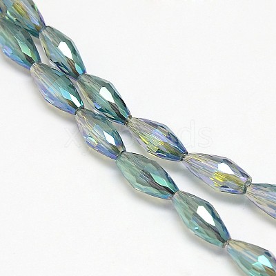 Electroplate Crystal Glass Rice Beads Strands EGLA-F042-A13-1