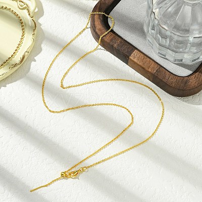 1mm Rack Plating Brass Cable Chain Adjustable Slider Necklaces for Women Men MAK-L044-04G-1