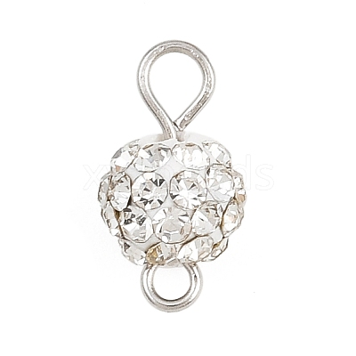 Round Polymer Clay Crystal Rhinestone Connector Charms PALLOY-JF04455-1