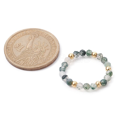 3Pcs 3 Style Natural Mixed Gemstone Round Beaded Stretch Rings Set RJEW-TA00087-1