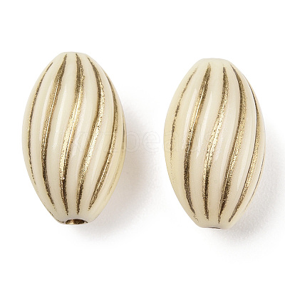 Oval Plating Acrylic Beads PACR-Q102-128A-1