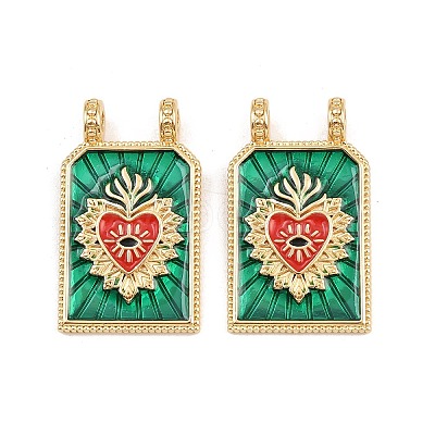 Brass Enamel Pendants KK-B157-28C-G-1