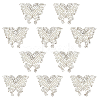 10Pcs Butterfly Hotfix Rhinestone Iron on/Sew On Patches PATC-DR0001-04B-1