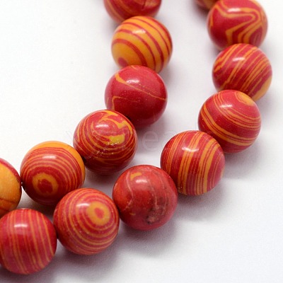 Synthetic Malachite Beads Strands G-I199-32-8mm-1
