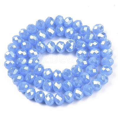 Electroplate Glass Beads Strands EGLA-A034-J8mm-A11-1