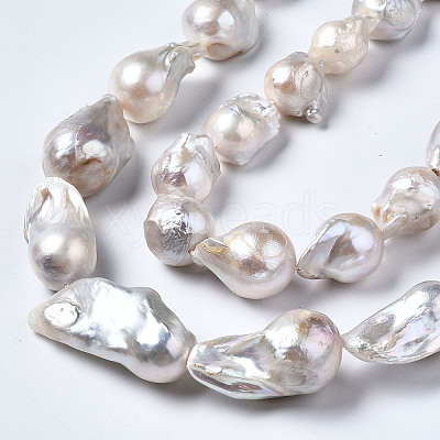 Natural Baroque Pearl Keshi Pearl Beads Strands A22R9011-01-1