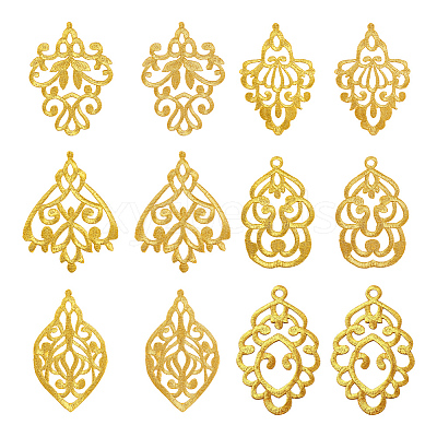 12Pcs 6 Styles Polyester Embroidery Ornament Accessories PATC-GA0001-30-1