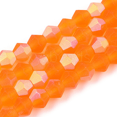 Imitate Austrian Crystal Bicone Frosted Glass Beads Strands EGLA-A039-T4mm-MB11-1