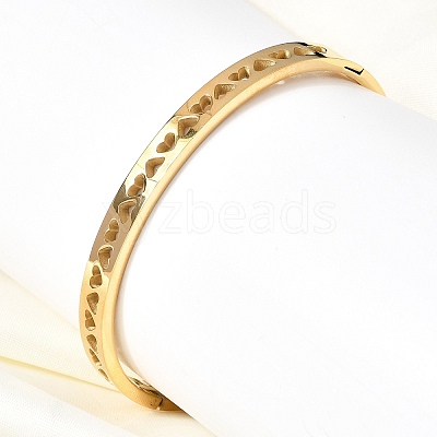 Hollow 304 Stainless Steel Hinged Bangles for Women BJEW-H644-06G-1