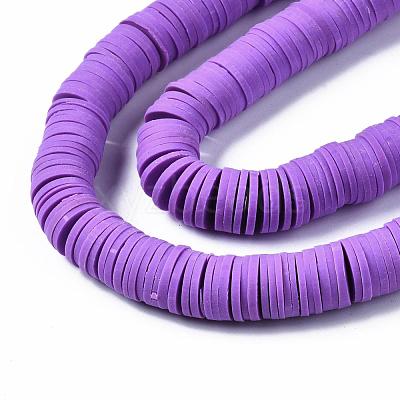 Flat Round Handmade Polymer Clay Beads CLAY-R067-12mm-01-1