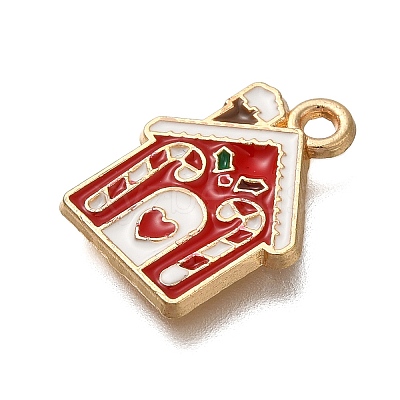 Christmas Theme Alloy Enamel Pendants X-ENAM-S021-03G-1
