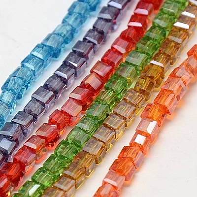 Electroplate Glass Bead Strands EGLA-J028-6x6mm-ABM-1