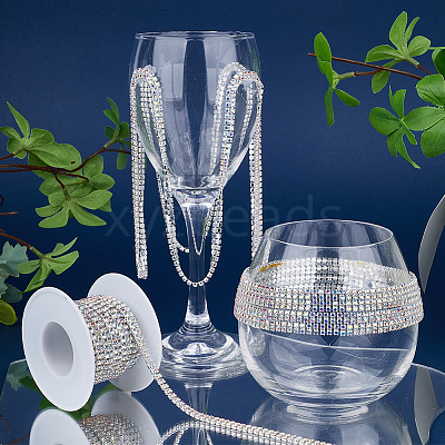 Silver Iron Rhinestone Strass Chains CH-WH0009-04S-02-1