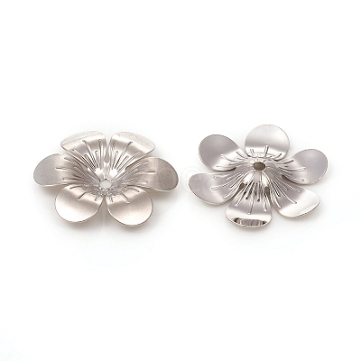 6-Petal Brass Bead Caps X-KK-I669-06P-1