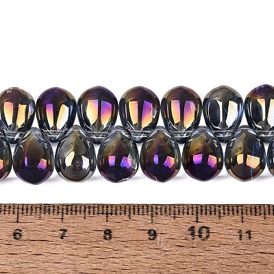 Electroplate Baking Paint Transparent Glass Beads Strands GL-N005-02A-C04-1