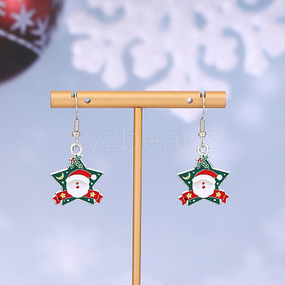 Christmas Theme Alloy Enamel Dangle Earrings FS-WGBB05F-17-1
