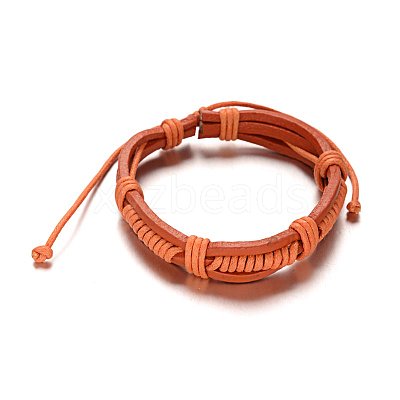 Adjustable Leather Cord Bracelets BJEW-M169-12-1