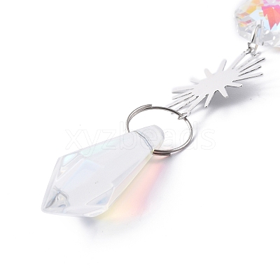 AB Color Plated Crystal Bullet Big Pendant Decorations LS-HJEW-G019-03C-1