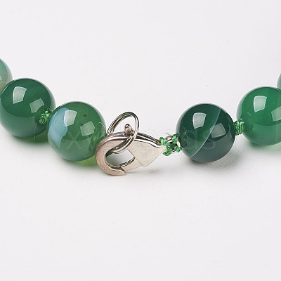 Natural Dyed Agate Beads Necklaces NJEW-F139-8mm-17-1