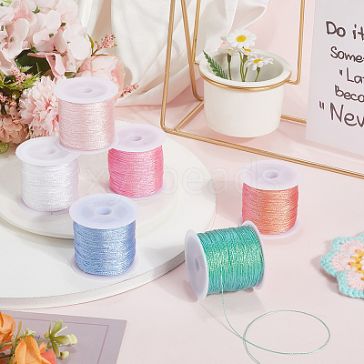 6 Rolls 6 Colors Polyester Braided Cord WCOR-CY0001-02B-1
