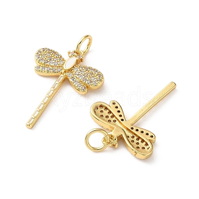 Brass Micro Pave Clear Cubic Zirconia Pendants CU-CBA03AF-08G-02-1