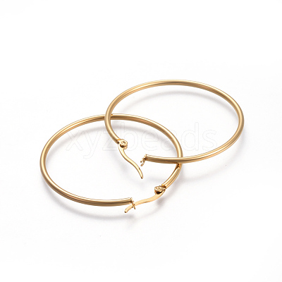 201 Stainless Steel Big Hoop Earrings EJEW-A052-20E-G-1