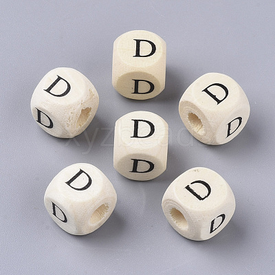 Printed Natural Wood Beads WOOD-T026-001D-1