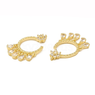 Brass Micro Pave Cubic Zirconia Charms KK-P228-40G-1