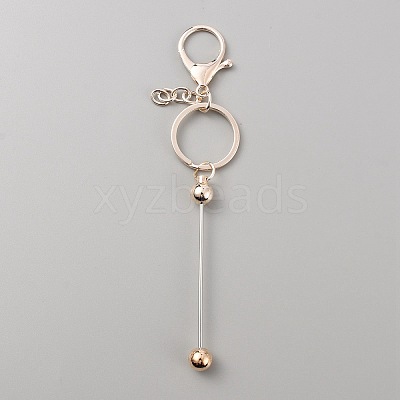 Iron Bar Beadable Keychain for Jewelry Making DIY Crafts KEYC-WH0034-32RG-1