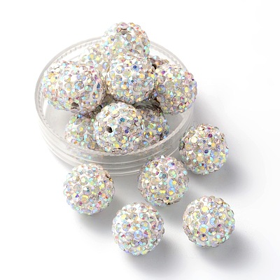 Polymer Clay Rhinestone Beads RB-C1438-12mm-A28-1
