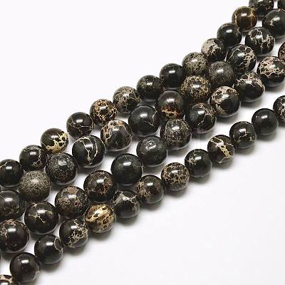 Natural Imperial Jasper Beads Strands G-I122-8mm-11-1