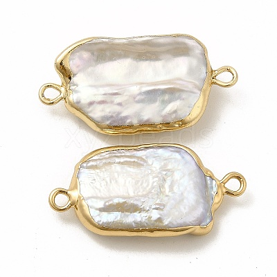 Baroque Natural Keshi Pearl Connector Charms PEAR-P004-11KCG-1