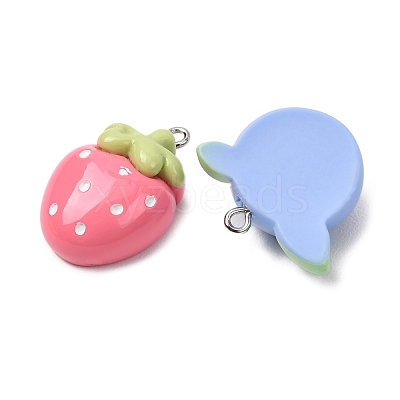 Opaque Resin Imitation Fruit Pendants RESI-B049-01-1