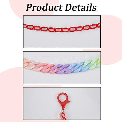 2Pcs 2 Colors Resin Double Layer Chain Belts for Pants AJEW-GF0011-20C-1